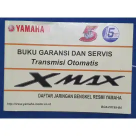 Buku garansi dan servis transmisi yamaha xmax old