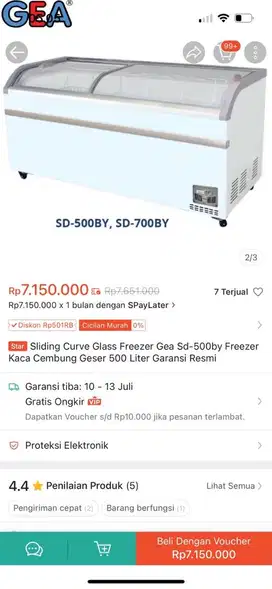 Frezer sliding door 500ml