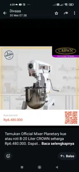 Mixer kue/ roti 20 liter
