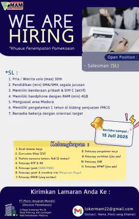 Salesman GT area MADURA