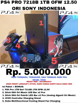 PlayStation PS 4 Pro 7218B, Resmi Sony Indonesia, Ready HEN, OFW 12.50