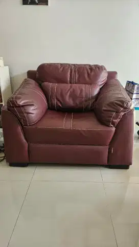 DIJUAL SOFA KULIT BEKAS BAGUS KOKOH KUAT