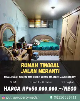 DIJUAL RUMAH TINGGAL SIAP HUNI di Jalan Meranti