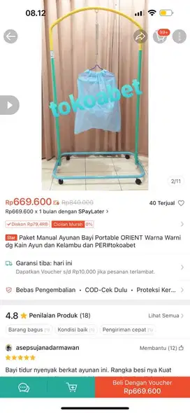Dijual second AYUNAN BAYI,STROLER BAYI DAN TV SAMSUNG 32 INC
