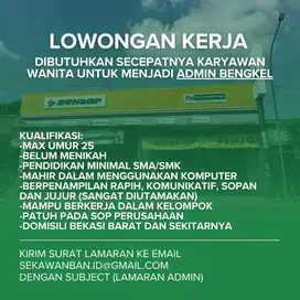 DICARI KARYAWAN ADMIN SALES/MEKANIK BENGKEL