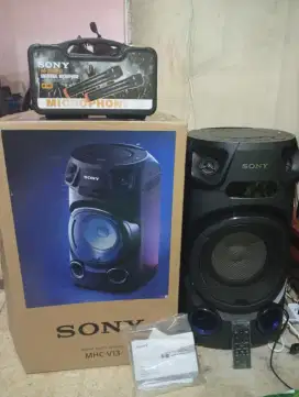 Jual speaker aktif bluetooth Sony MHC  V13 +mic wireless Sony
