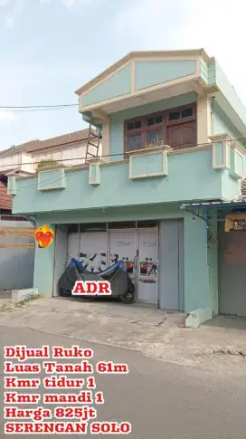 Dijual Ruko Serengan Solo