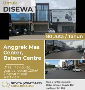 Ruko 2 lantai siap pakai di Anggrek Mas Center, Batam Centre