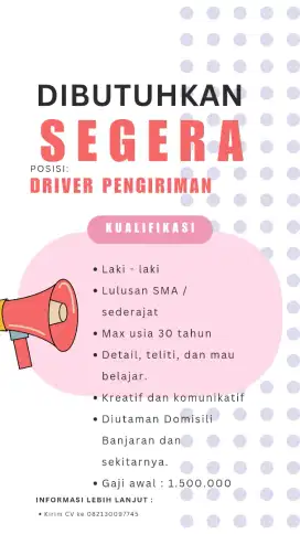 Supir mobil pick up, wajib punya sim A