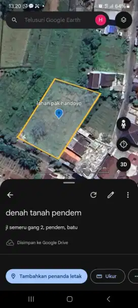 JUAL TANAH 1119M² LOK. KOTA BATU JATIM