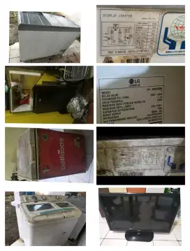 Jual elektronik frezer 2,kulkas 2 pintu,mesin cuci ,tv