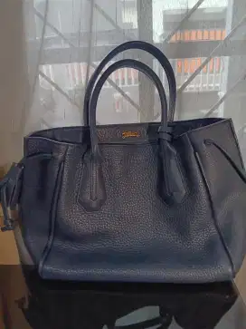 Longchamp Penelope Leathet Handbag Navy
