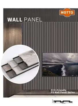 Wpc Wall Panel Decor Dinding 3m Motif Kayu dan Batu Alam