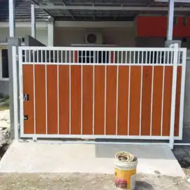 pagar besi pagar wood plank pagar plat pagar custom