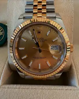 rolex datejust 41mm rose gold ori