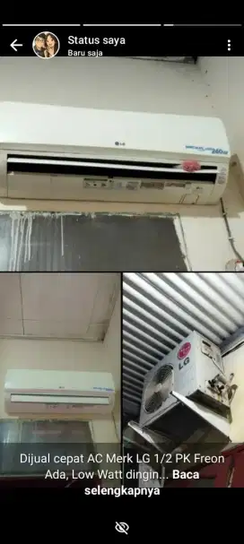 Dijual cepat AC LG 1/2 PK low Watt