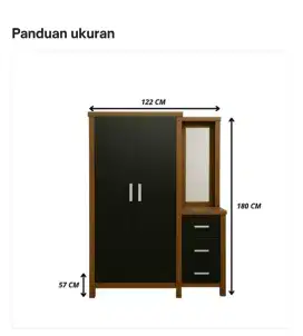 Lemari 2 pintu plus kaca rias