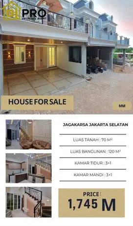 RUMAH DALAM CLUSTER PREMIUM PINGGIR JALAN JAGAKARSA JAKARTA SELATAN