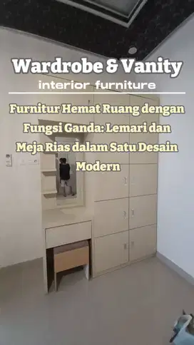 WARDROBE + MEJA RIAS CUSTOM/LEMARI DENGAN MEJA RIAS 2IN 1