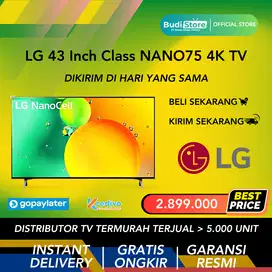 LG 43 Inch Class NANO75 UQA series LED 4K UHD Smart webOS 22 w/ ThinQ