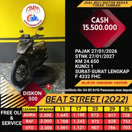 HONDA BEAT STREET TH 2022 PLAT F BOGOR PAJAK ON BISA CASH / KREDIT