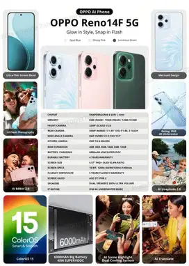 Oppo Ai phone Reno 14 F 5G