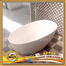 Bathtub Elips Teraso Portabel  Natural terazzo