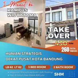 Rumah Strategis Take Over 15 menit ke Dago. Tanpa proses BI cheking