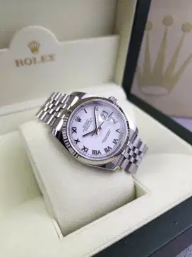 Rolex Datejust 36 White Roman Fluted Bezel Jubilee Bracelet
