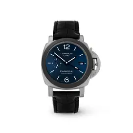 Panerai Luminor GMT Blue Dial Carbon Bezel Titanium Sandblast PAM 1279