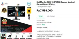 Dell 27 Gaming Monitor: S2721DGF