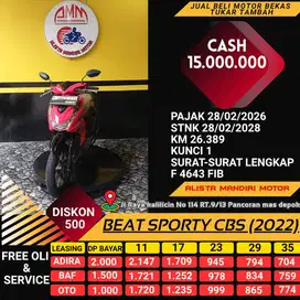 HONDA BEAT SPORTY CBS TH 2023 PAJKA ON KREDIT DP 1 JT