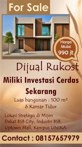 Dijual Cepat Rukost di Mijen Dkt BSB City