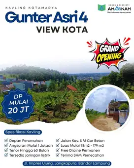 TANAH KAVLING MURAH GUNUNG TERANG HARGA PROMO UNTUK 5 UNIT PERTAMA