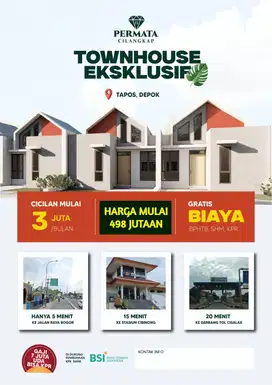 JUAL RUMAH BISA KPR DI PERMATA CILANGKAP TAPOS DEPOK