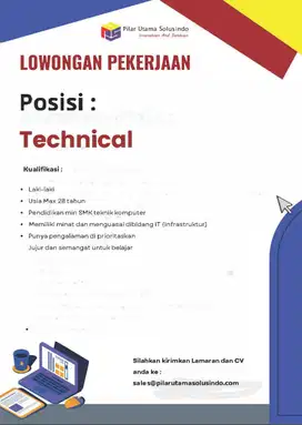 Lowongan Pekerjaan Technical IT