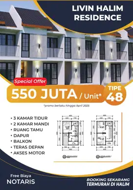 JUAL RUMAH MURAH DI LIVIN HALIM RESIDENCE JAKARTA TIMUR
