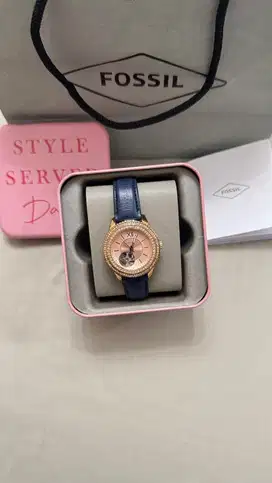 JAM FOSSIL Stella Automatic Navy Eco Leather PRELOVED