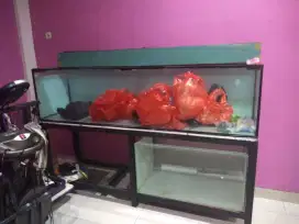 Aquarium 4Set Rangka Besi Kaca Tebal