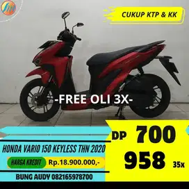 HONDA VARIO 150 KEYLESS TAHUN 2020 BERGARANSI, SIAP PAKAI, FREE SERVIS