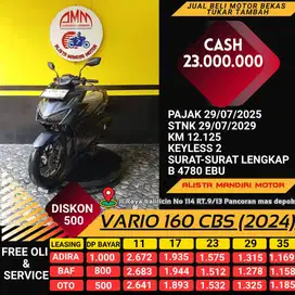 VARIO 160 CBS 2024/DP 500RB DOANG/ KM12 RB RASA BARU !!