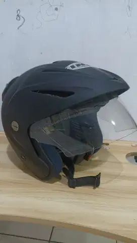 Helm half face inc cx 22 solid black doff hitam size M