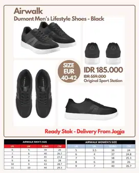 Airwalk Dumont Men's Lifestyle Shoes - Black | Sepatu Pria Size 40-42