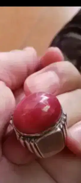 Batu akik red Borneo ring perak