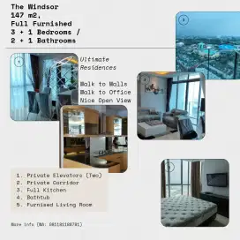 DISEWA: The Windsor Apartments 3BR (147m2) / 2BA, Full Furnished, Puri