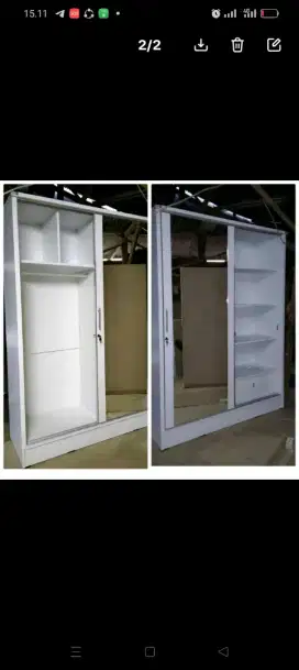 Lemari sliding warna putih