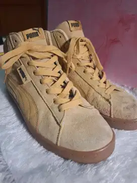 SEPATU PUMA BASKET CLASICC LIGHT BROWN SUEDE HIGH TOP