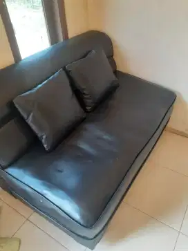 Sofa hitam 85cm bonus bantal