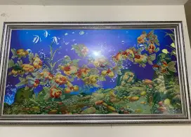 Lukisan diamond painting ikan koki