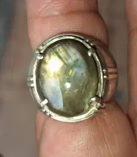 Natural star black safir perak.